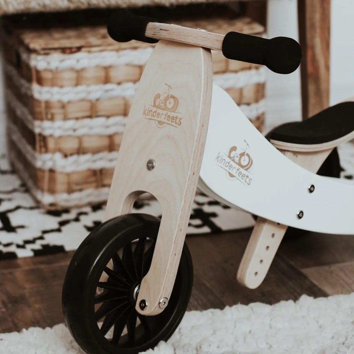 Kinderfeets Tiny Tot PLUS 2 in 1 Balance Bike - White