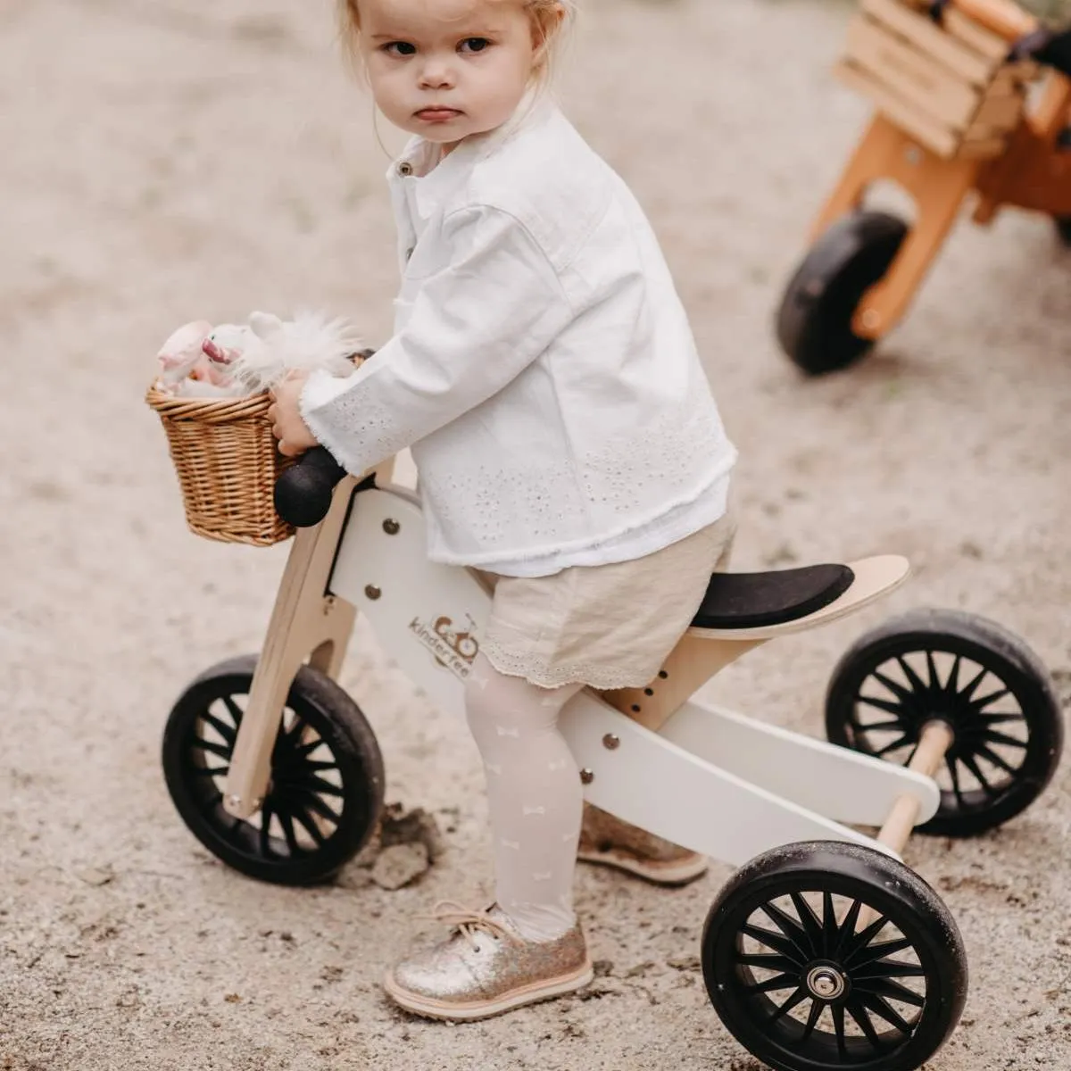 Kinderfeets Tiny Tot PLUS 2 in 1 Balance Bike - White