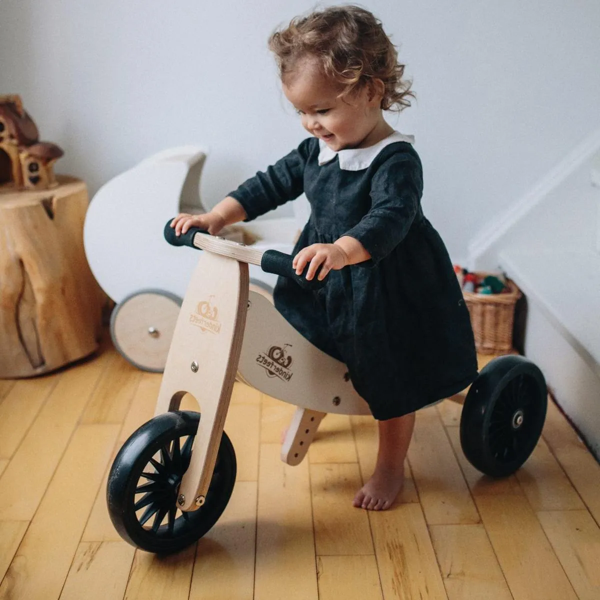 Kinderfeets Tiny Tot PLUS 2 in 1 Balance Bike - White