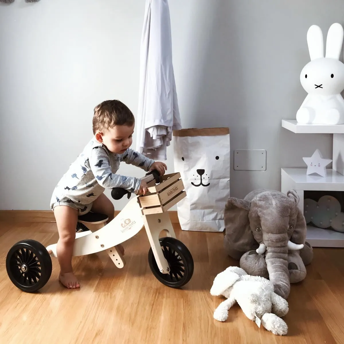 Kinderfeets Tiny Tot PLUS 2 in 1 Balance Bike - White
