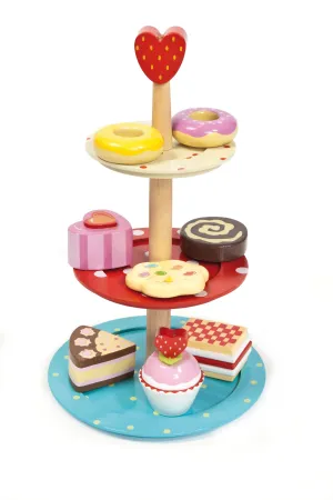 Le Toy Van Honeybake Wooden 3 Tier Cake Stand Set