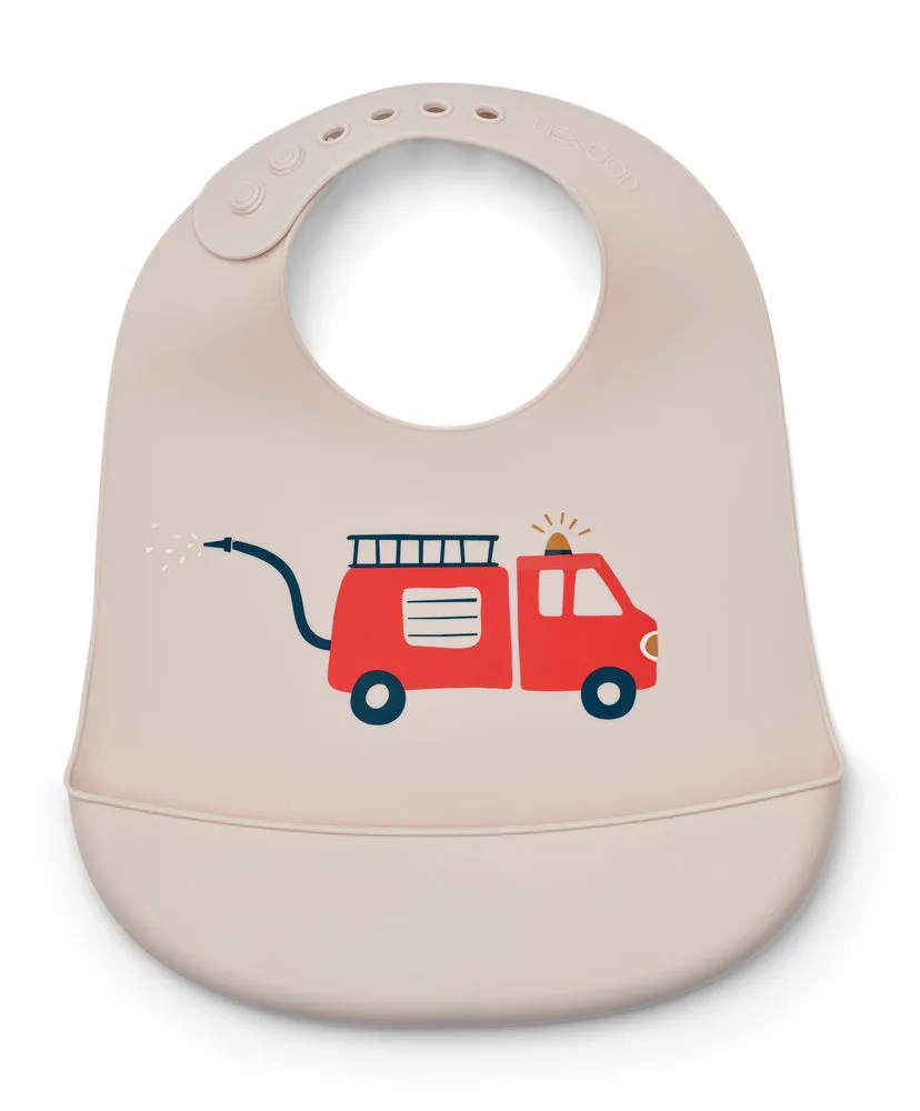 Liewood Tilda Silicone Bib - 2 Pack - Emergency Vehicles