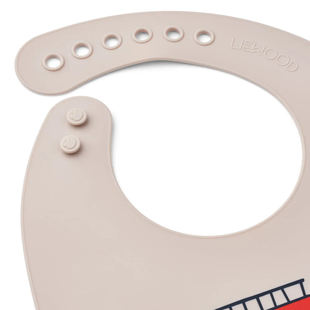 Liewood Tilda Silicone Bib - 2 Pack - Emergency Vehicles