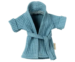 Maileg Dressing Gown/Bath Robe for Mum/Dad Mouse Dusty Blue: BACK IN STOCK
