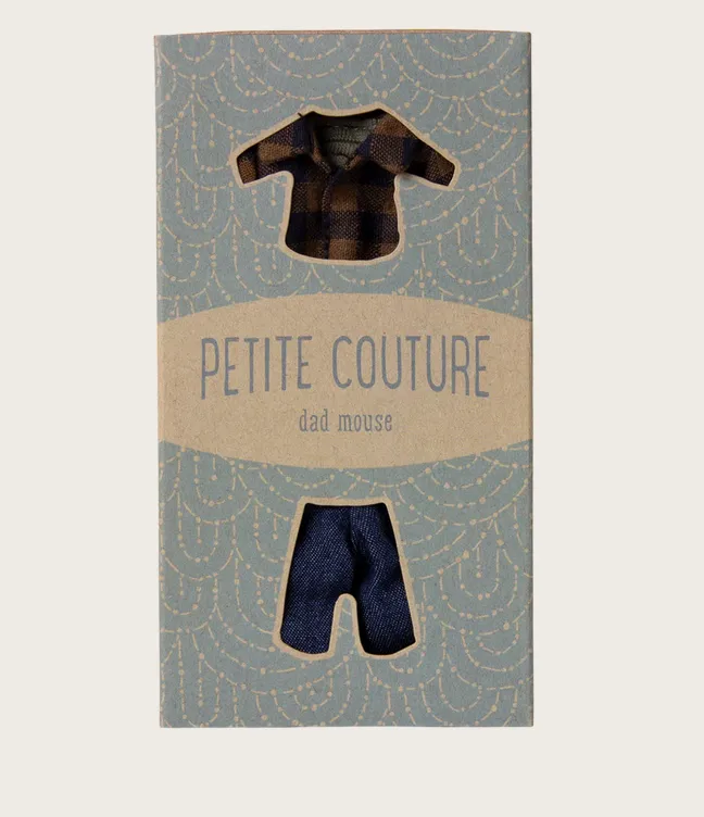 Maileg Mouse Clothing | Brown Checked Shirt and Pants | Dad
