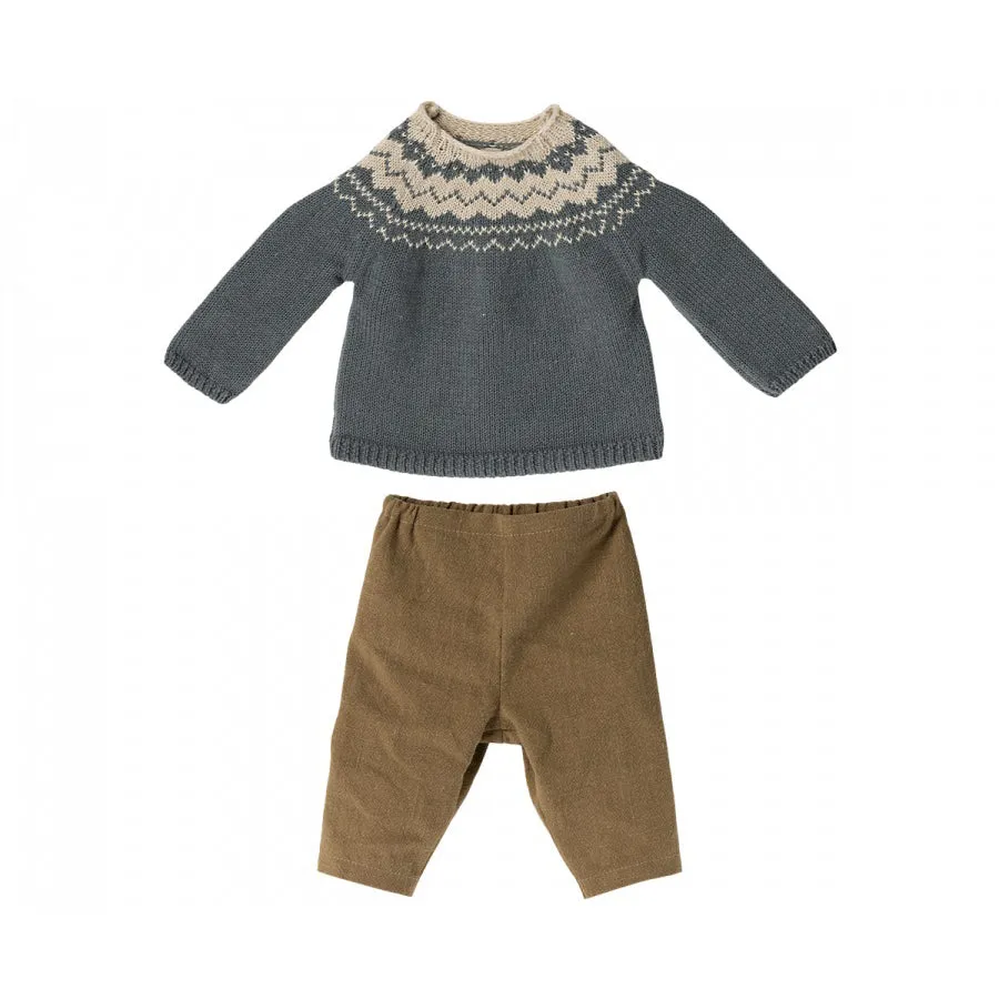 Maileg Pants and Knitted Sweater, Size 5