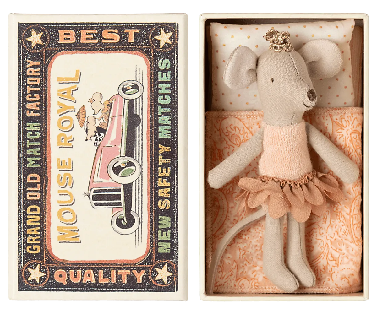 Maileg Royal Princess Mouse Little Sister in Matchbox SS25: NEW ARRIVAL