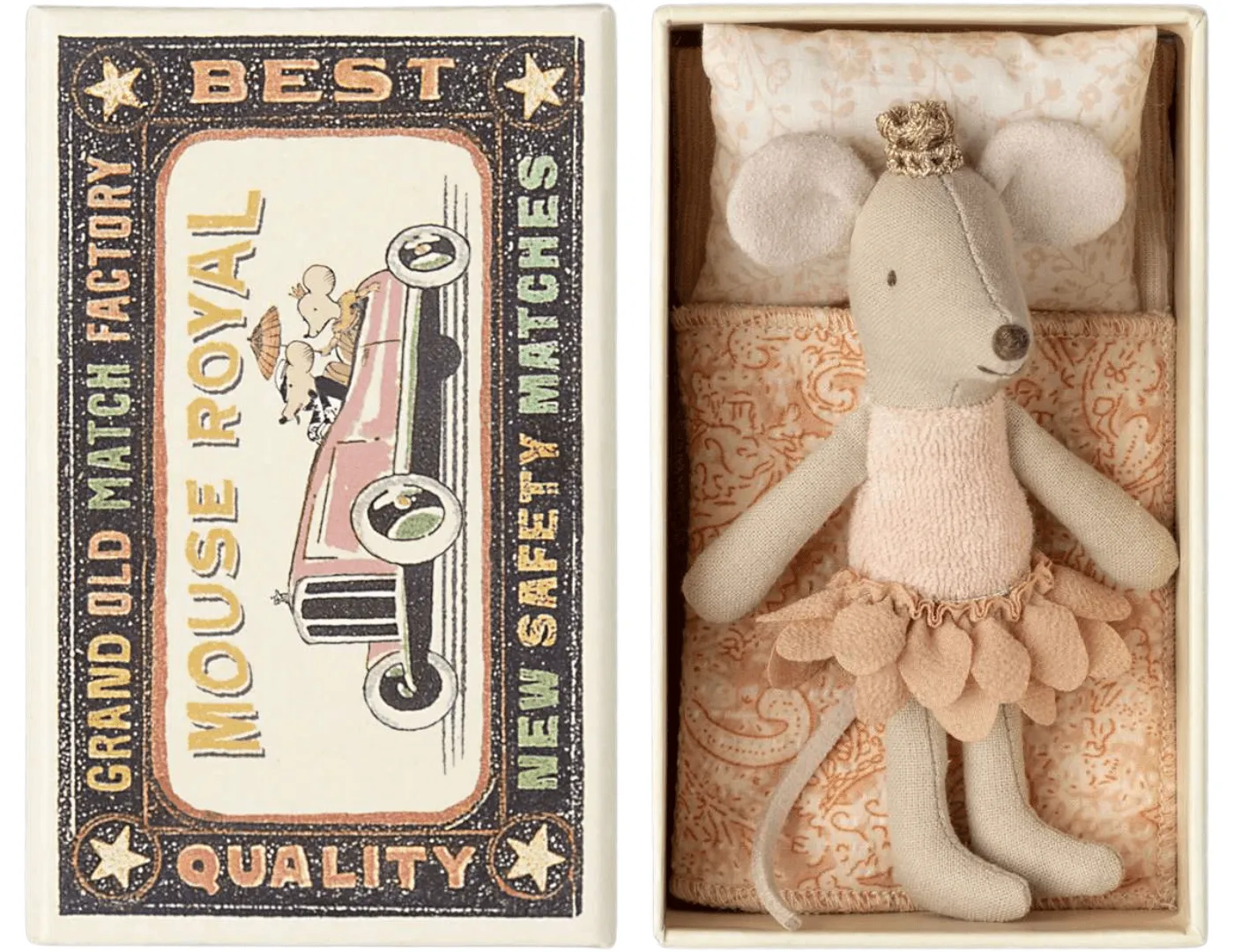 Maileg Royal Princess Mouse Little Sister in Matchbox SS25: NEW ARRIVAL