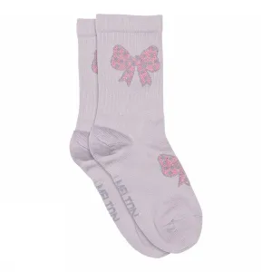 Melton: Bows socks - Cloud Lilac