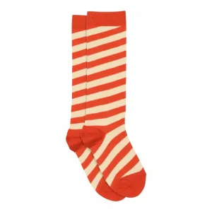Melton: Candy stripes knee socks - Grenadine