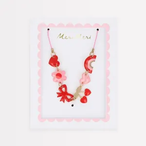 Meri Meri: Hearts & Cherries Enamel Charm Necklace