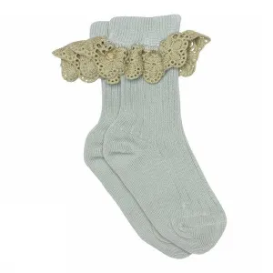 MP Denmark: Lisa Lace Kids Socks - Gray Mist