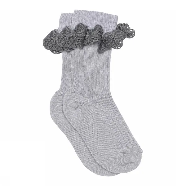 MP Denmark: Lisa Lace Kids Socks - Lavender Sky