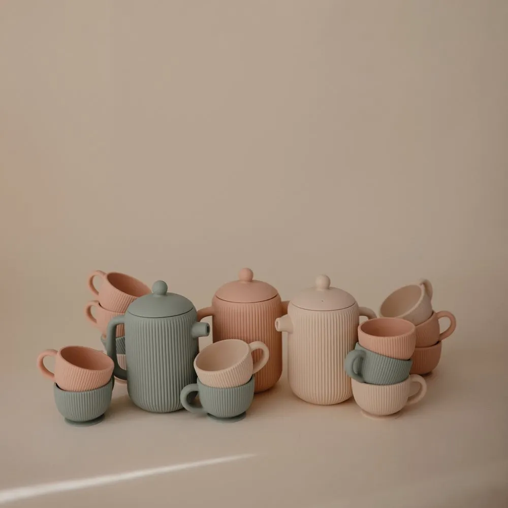 Mushie Silicone Play Tea Set | Cambridge Blue