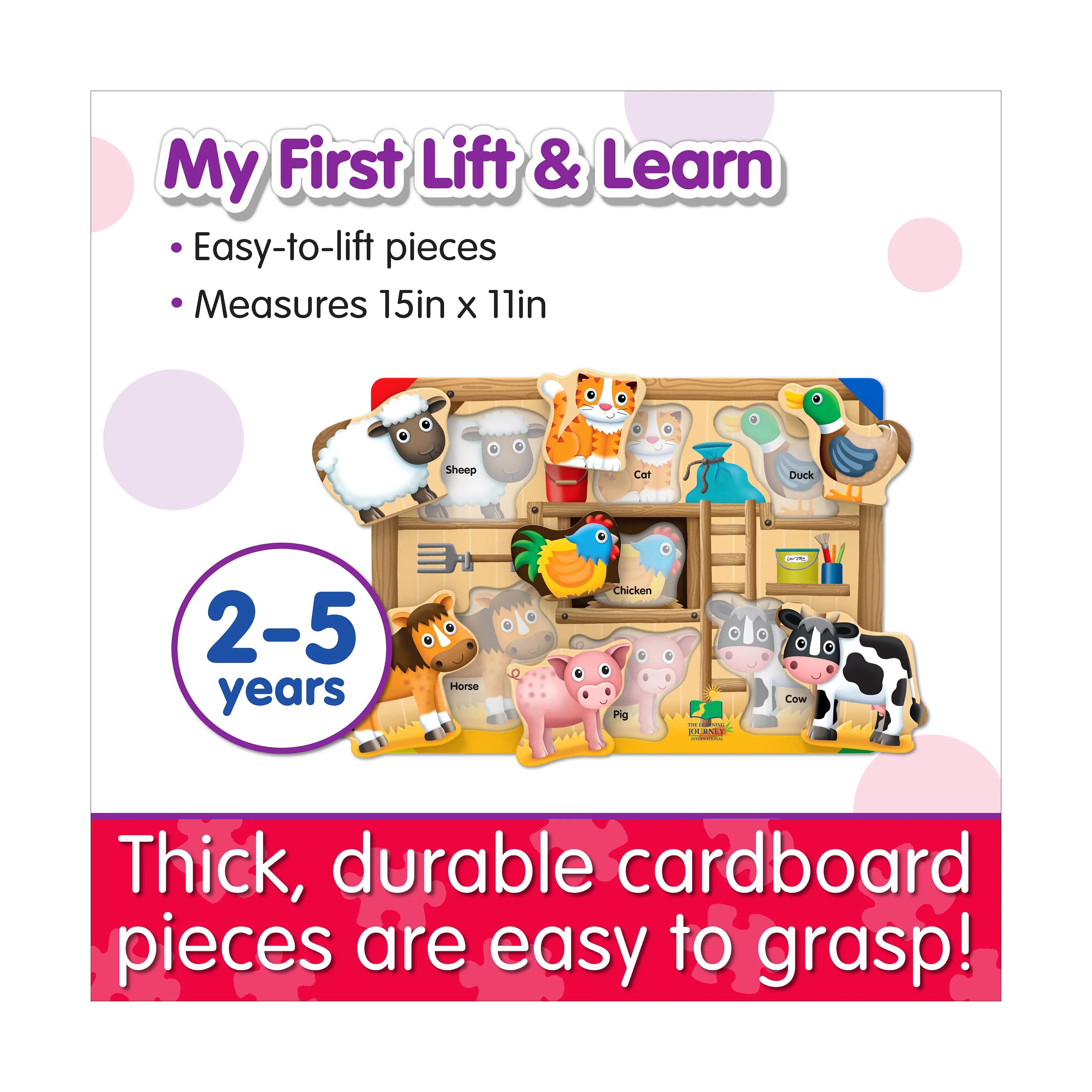 My First Lift & Learn Puzzle - On the Farm - 7 pc