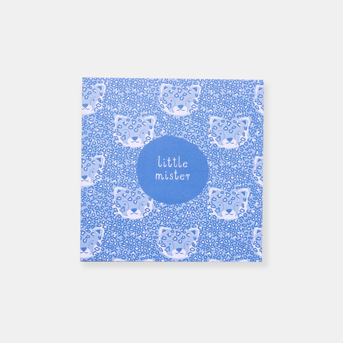 New Baby Card – Blue Leopards - Little Mister