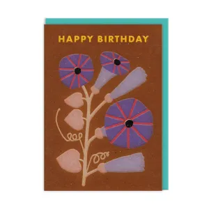 Ohh Deer: Brown Floral Birthday Card