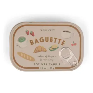 Paddywax: Bistro 4.5oz Baguette Printed Tin Candle - Rosemary & Thyme
