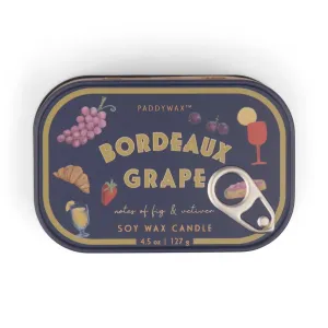 Paddywax: Bistro 4.5oz Grapes Printed Tin Candle - Bordeaux Grape
