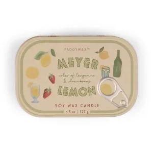 Paddywax: Bistro 4.5oz Lemon Printed Tin Candle - Meyer Lemon