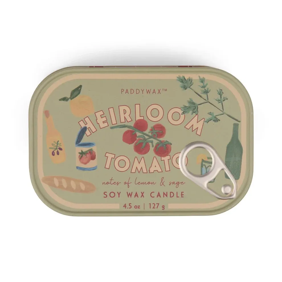 Paddywax: Bistro 4.5oz Tomato Printed Tin Candle - Heirloom Tomato