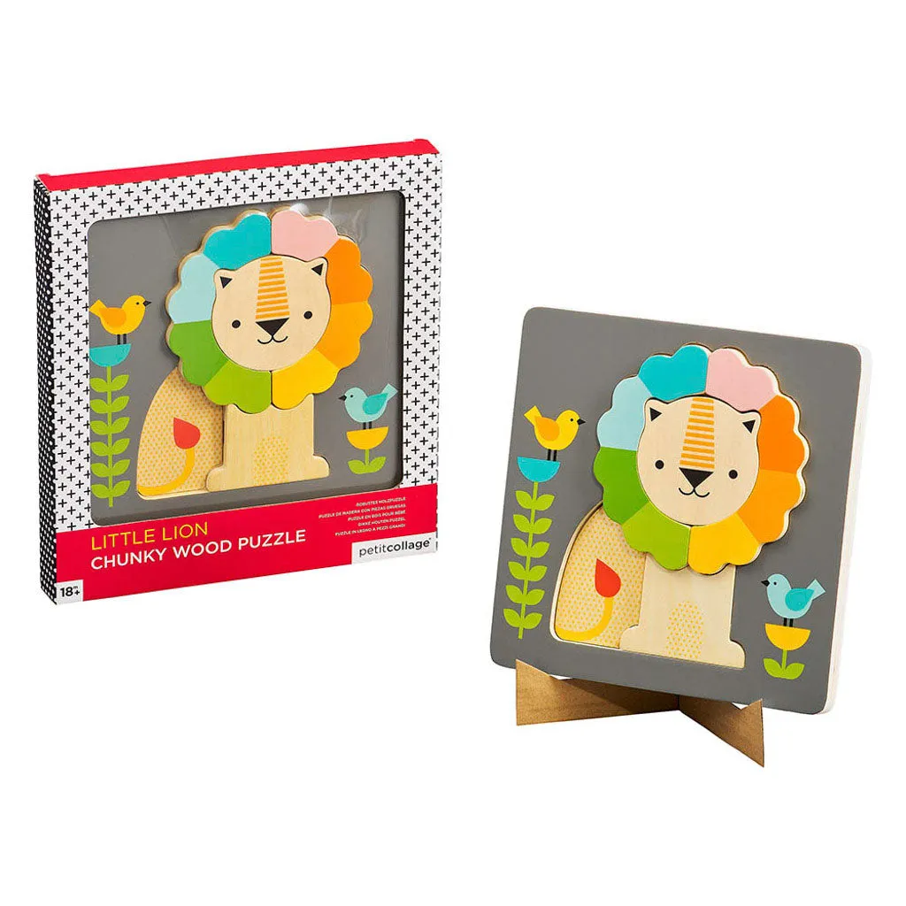 Petit Collage Little Lion Chunky Wood Puzzle