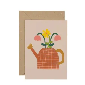Plewsy: Watering Can with Flowers Card