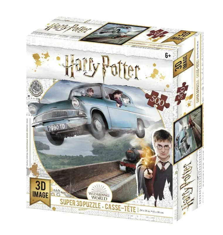 Prime 3D 500 Piece Puzzle Harry Potter Weasley's Flying Car