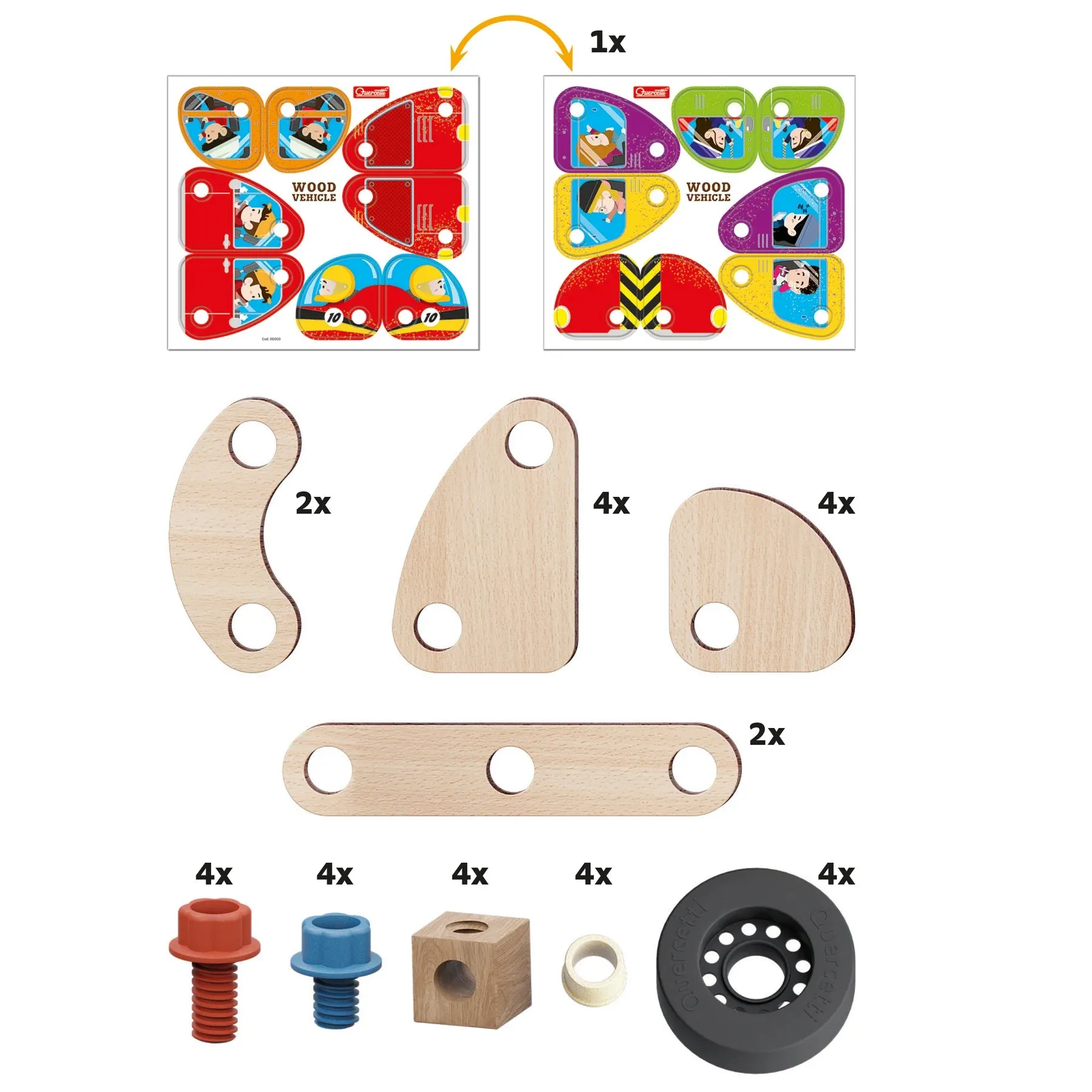 Quercetti 80730 Play Eco  Wood Vehicle Wise - Kids Toys