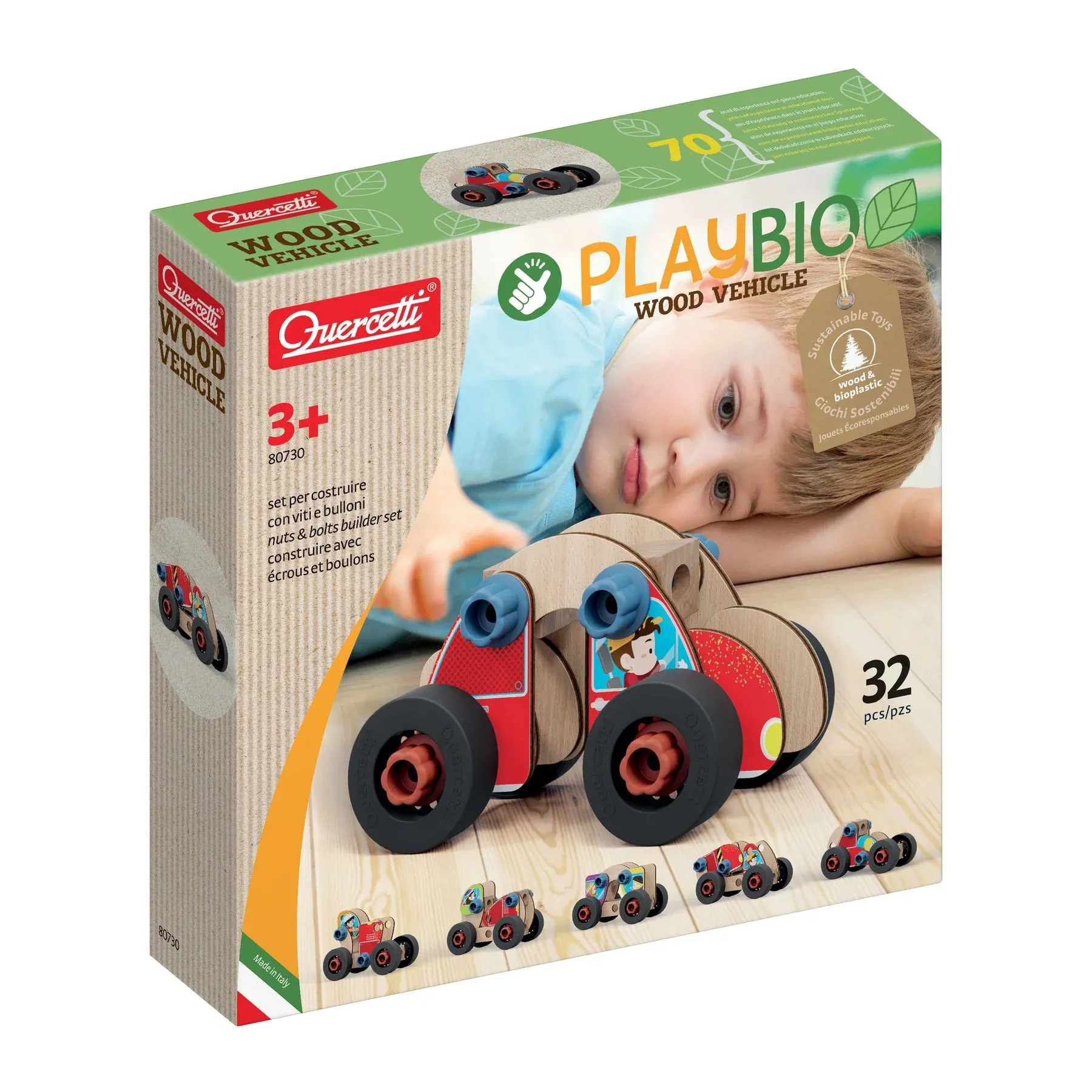 Quercetti 80730 Play Eco  Wood Vehicle Wise - Kids Toys