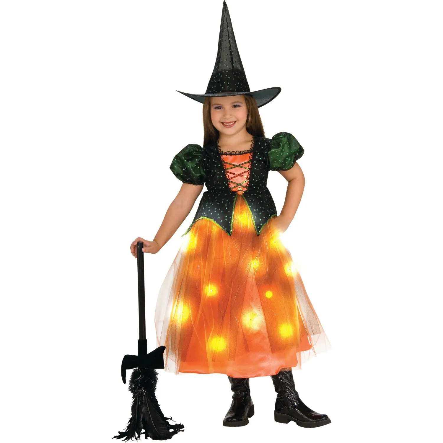 Rubies Orange Heks Kostume m. Hat And Tulle Skirt