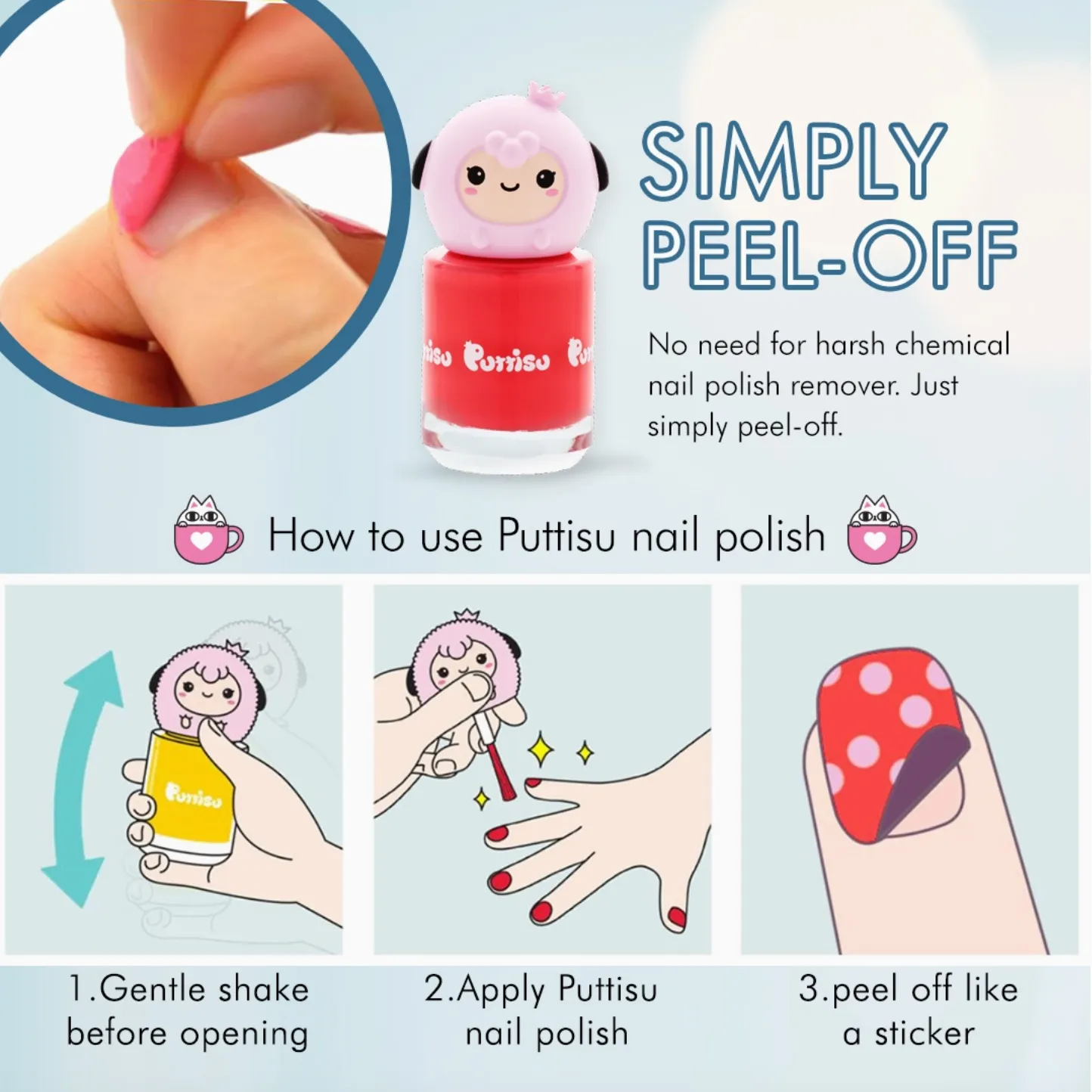 SAFE PEEL-OFF NAIL POLISH SET - CANDY