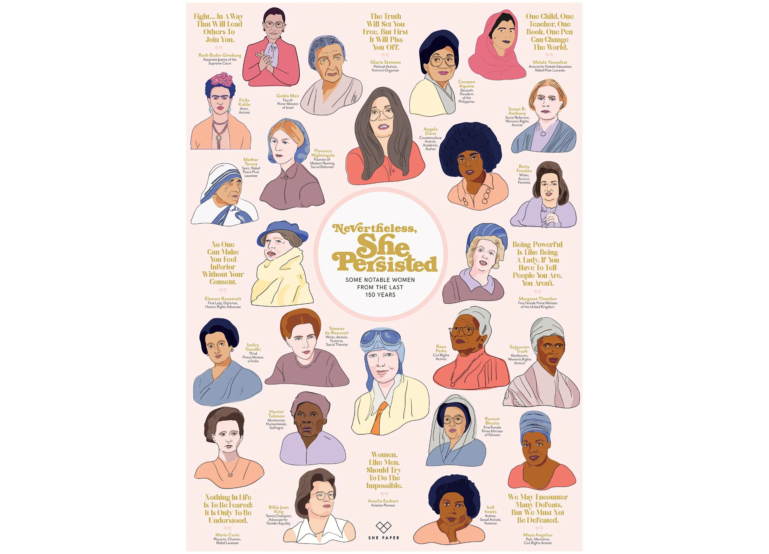 She Paper Nevertheless She Persisted 1000-Piece Inspirational Women Puzzle