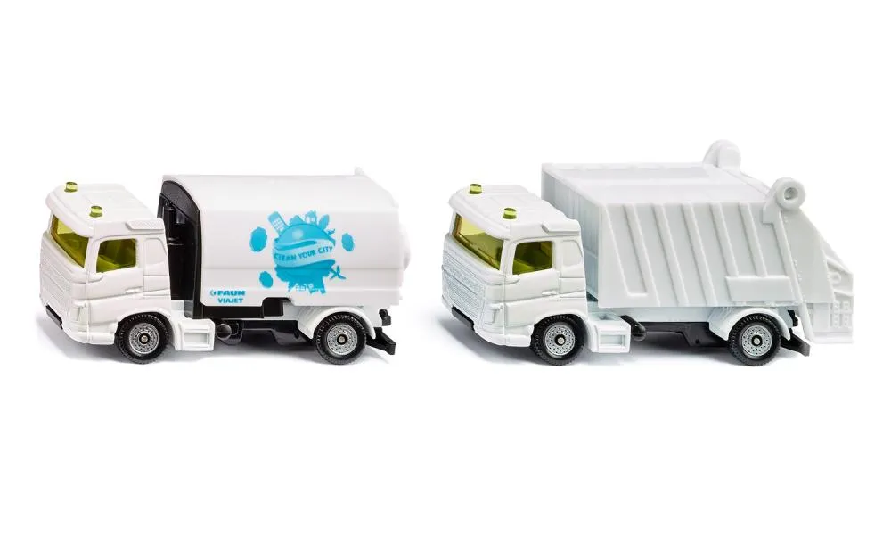 SIKU 1687 Municipal Set Road Sweeper & Garbage Truck Wise - Kids Toys