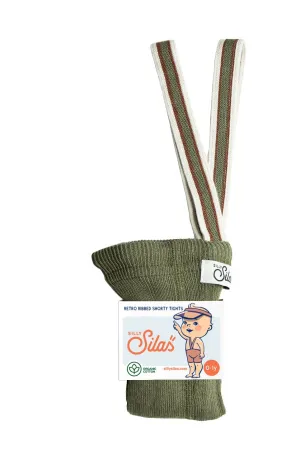 Silly Silas: Shorty Kids Tights - Olive / Striped
