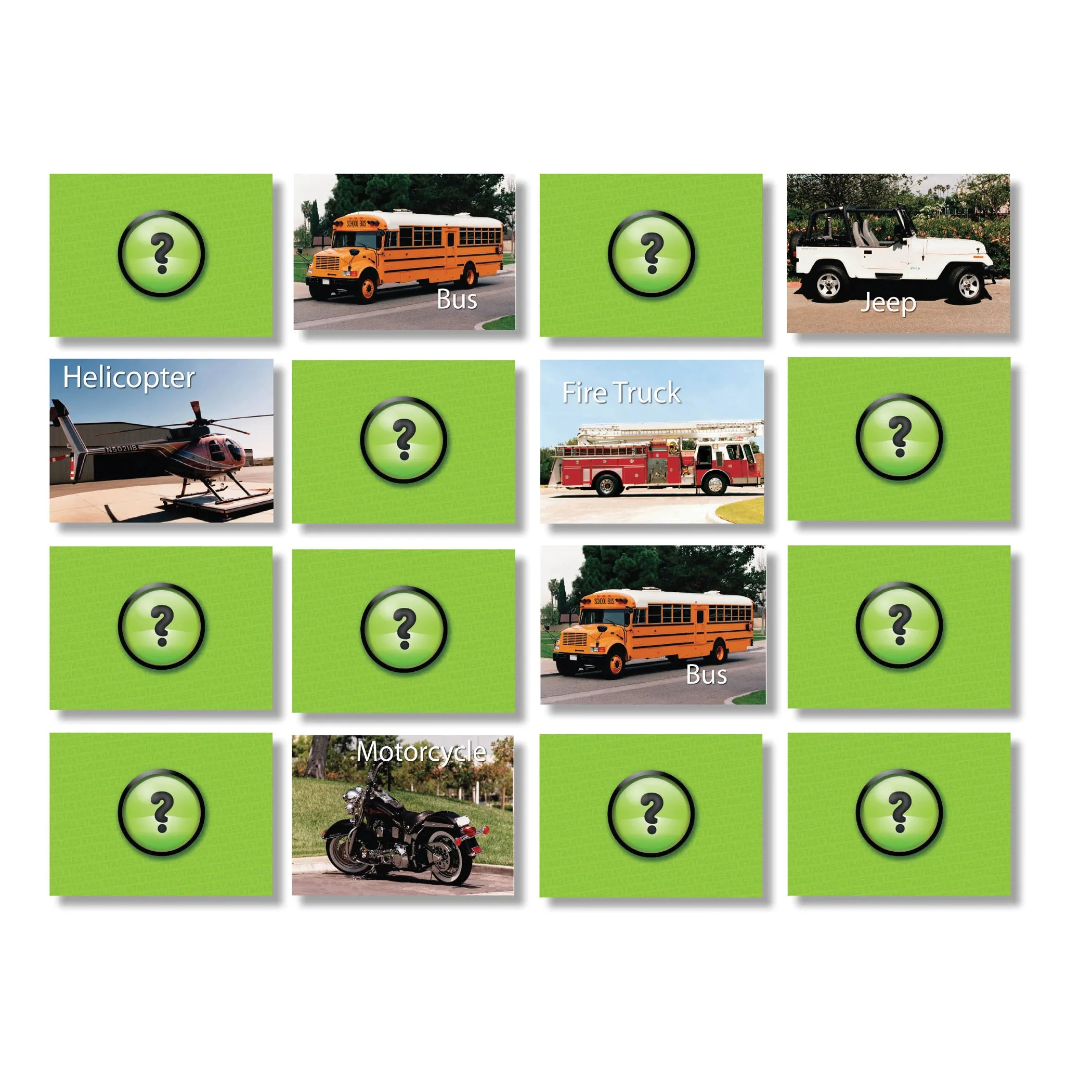 Stages Learning Photographic Memory Match Game - Vehicles Edition - 3 Pack