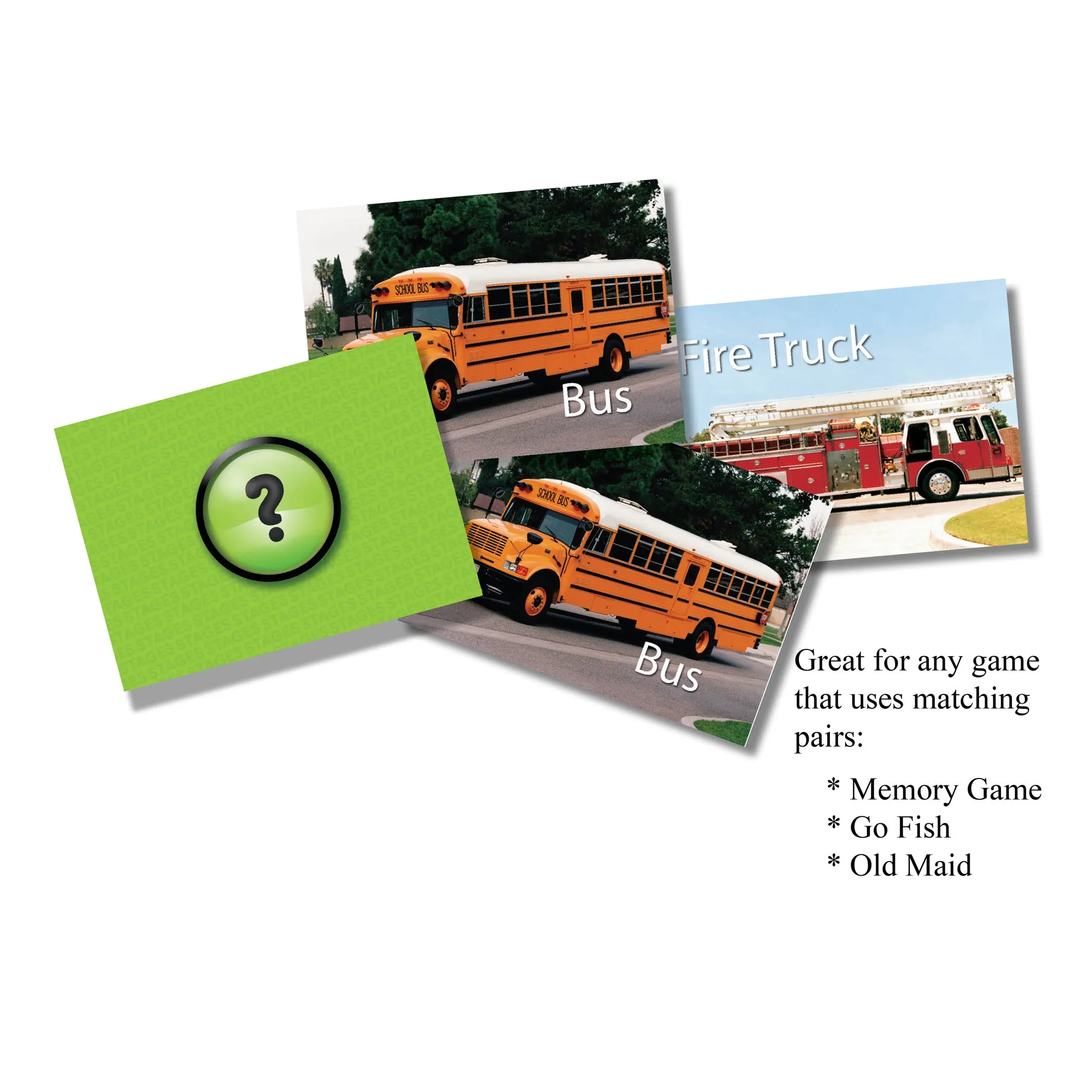 Stages Learning Photographic Memory Match Game - Vehicles Edition - 3 Pack
