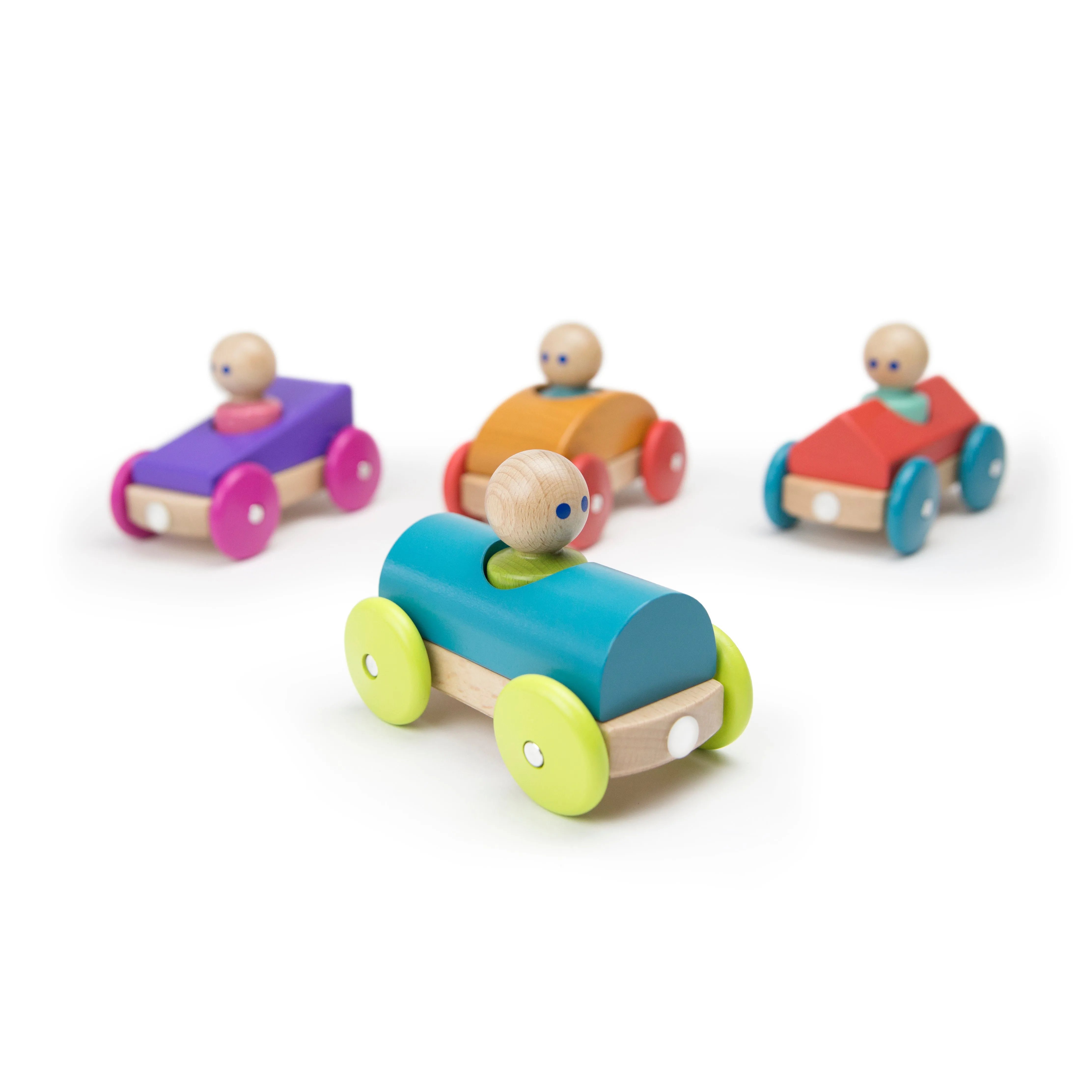 Tegu Magnetic Racers Teal Racer Wooden Blocks