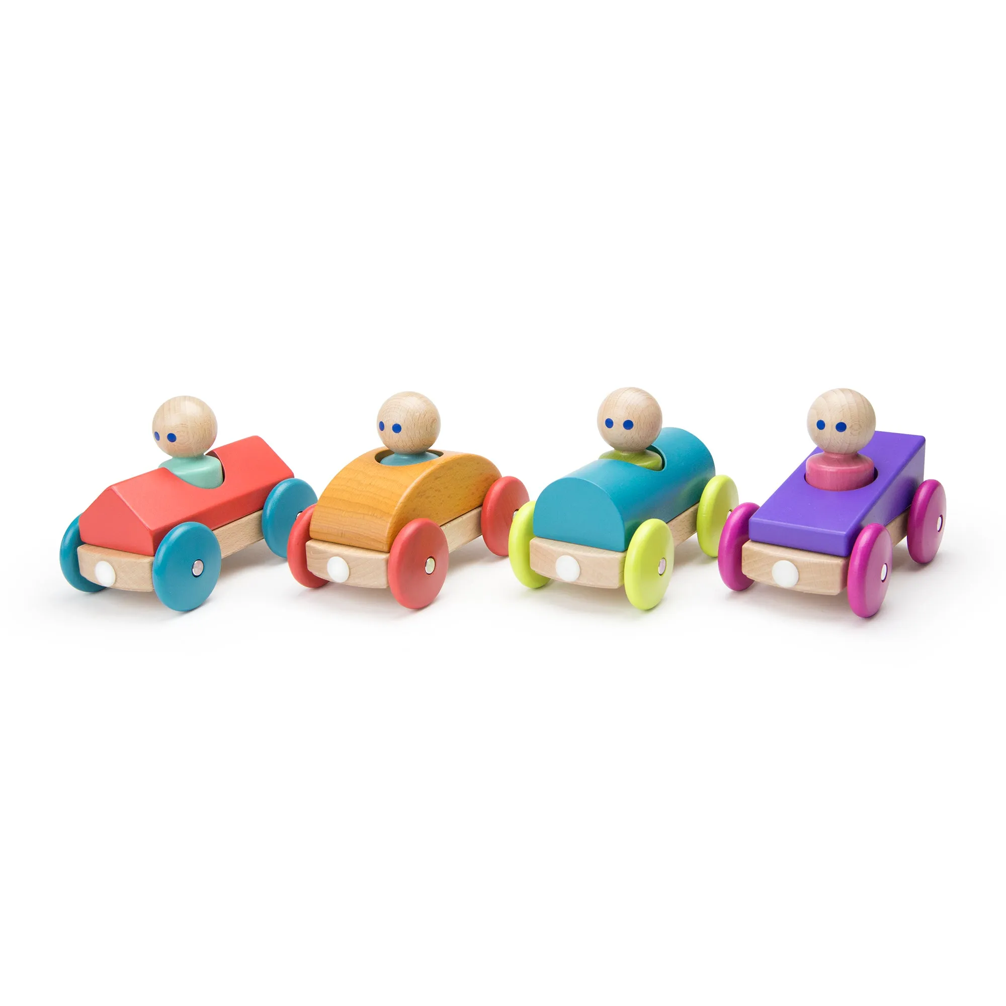 Tegu Magnetic Racers Teal Racer Wooden Blocks