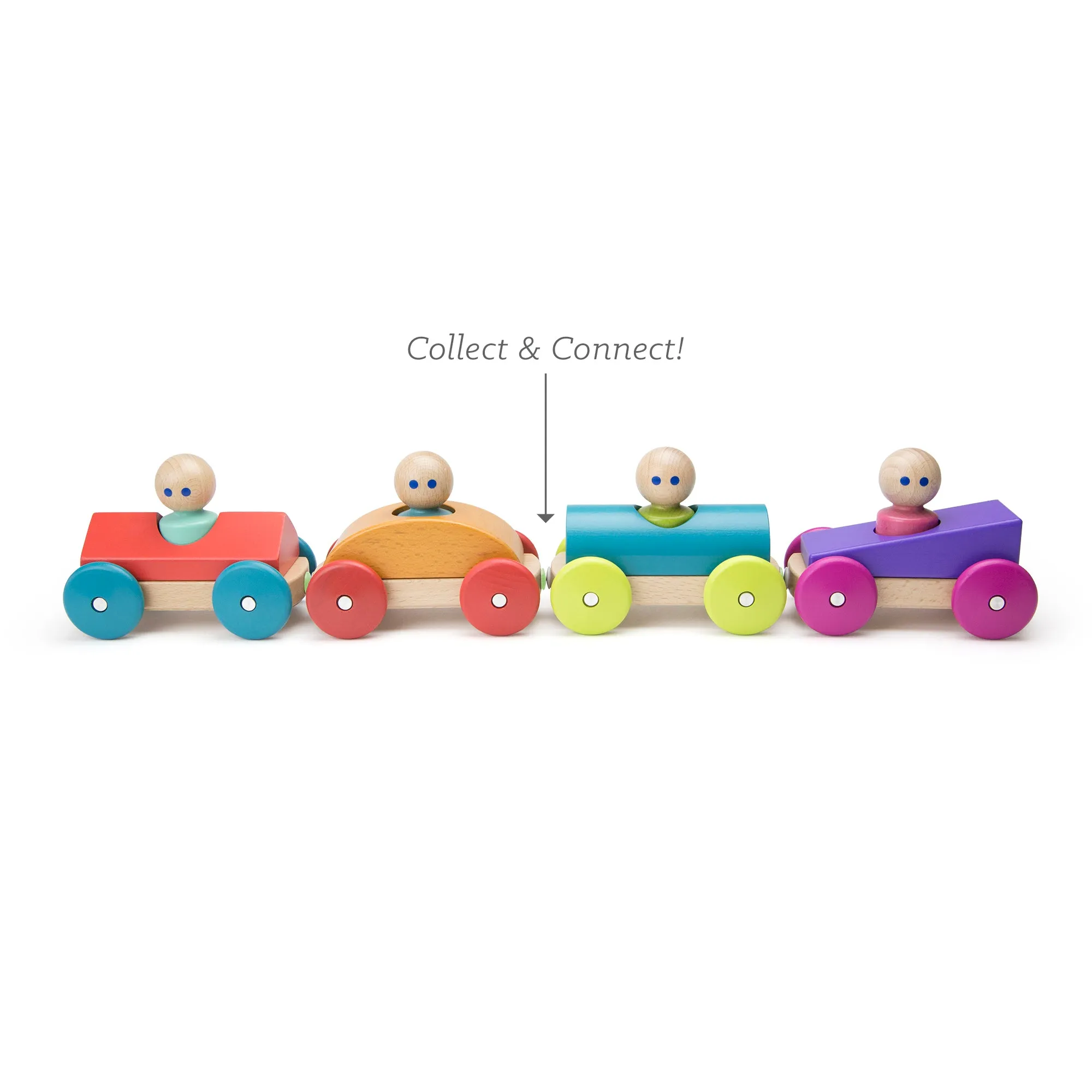 Tegu Magnetic Racers Teal Racer Wooden Blocks