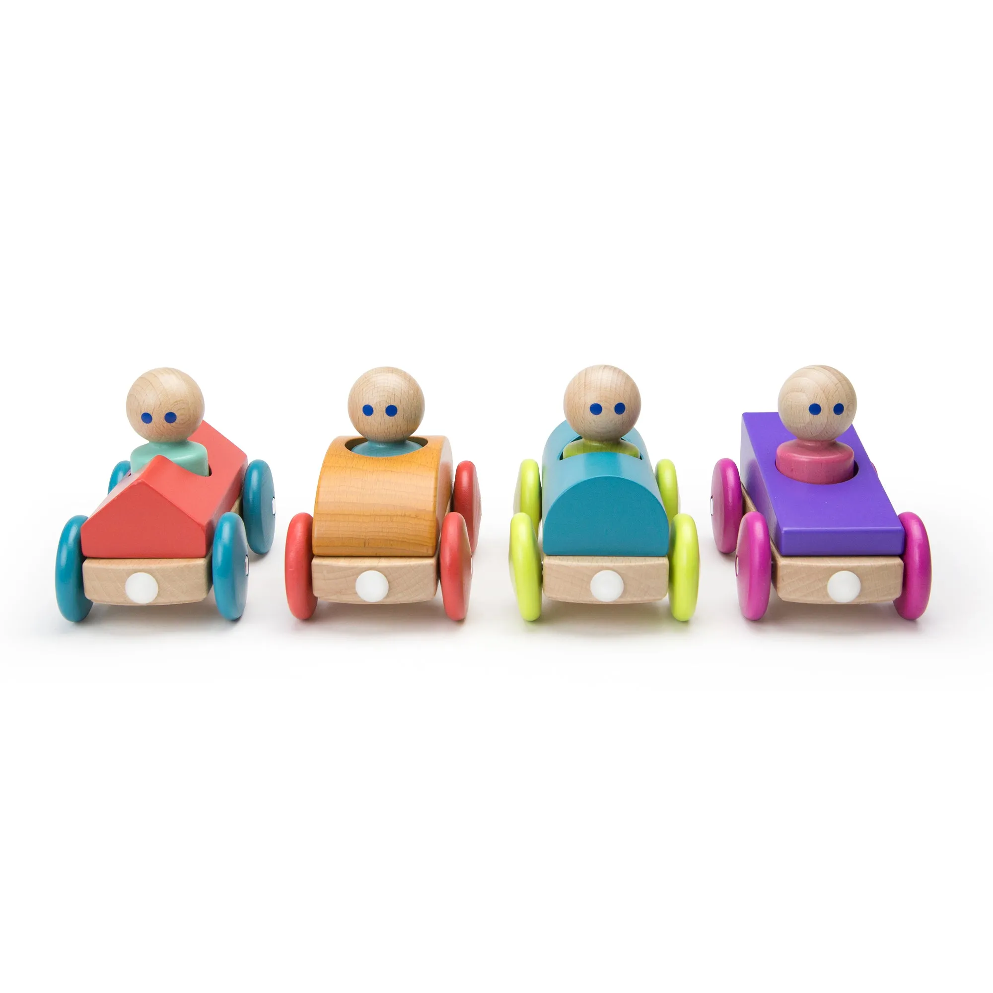 Tegu Magnetic Racers Teal Racer Wooden Blocks