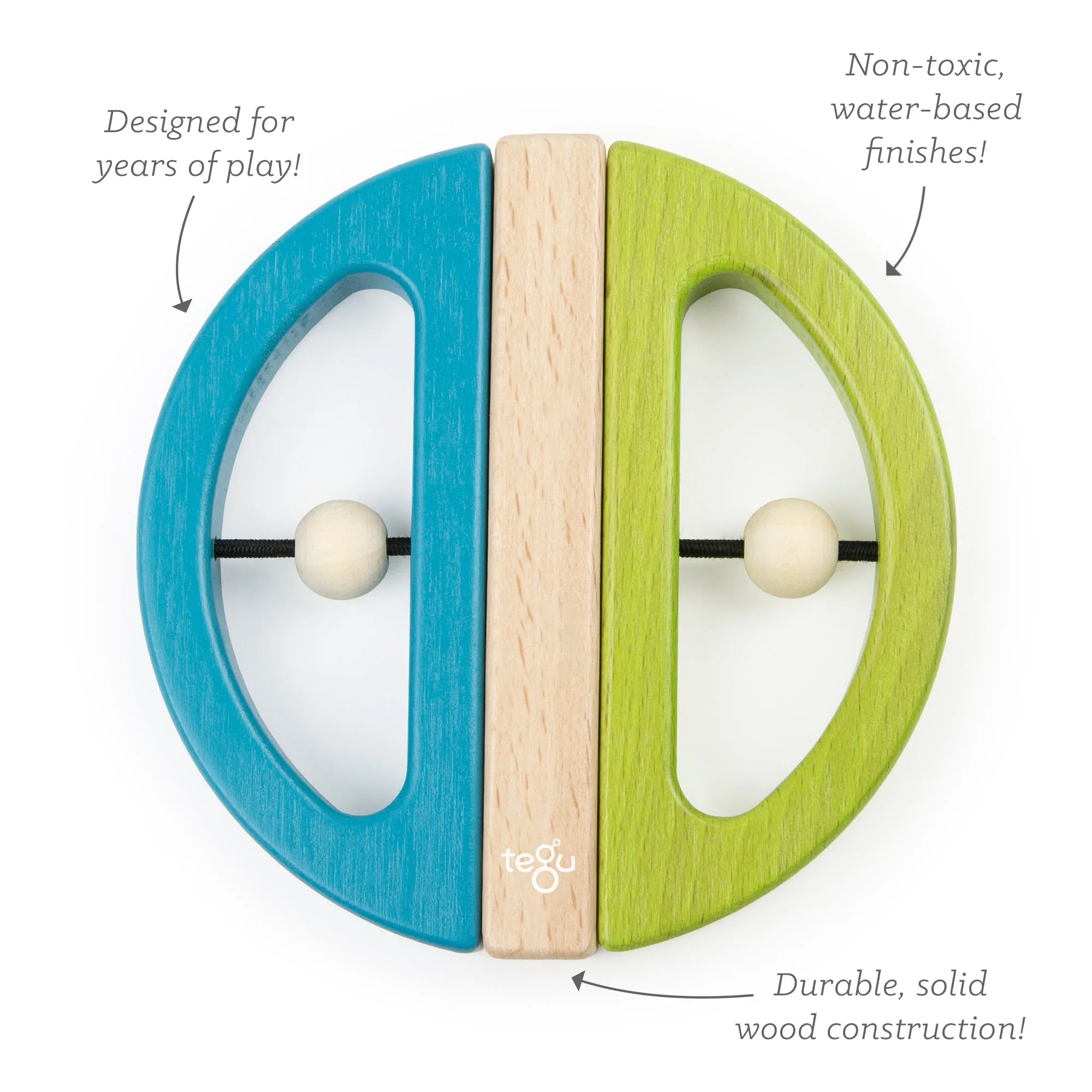 Tegu Swivel Bugs Green & Teal Magnetic Wooden Blocks