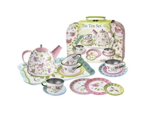 Tin Tea Set - Bird in Suitcase
