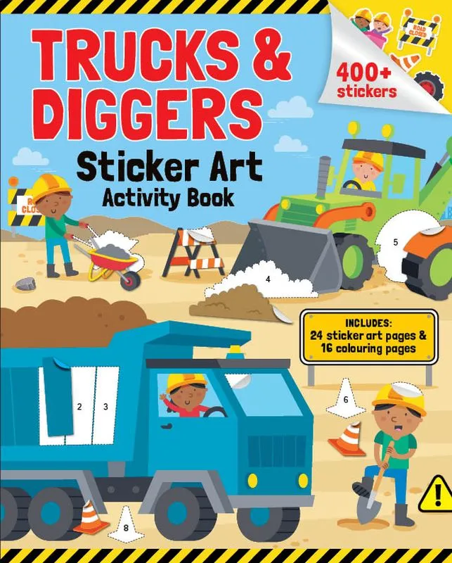 TRUCKS & DIGGERS STICKER ART ACTIVITY BOOK