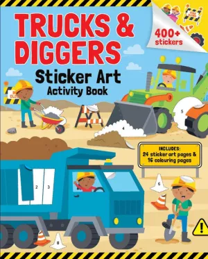 TRUCKS & DIGGERS STICKER ART ACTIVITY BOOK