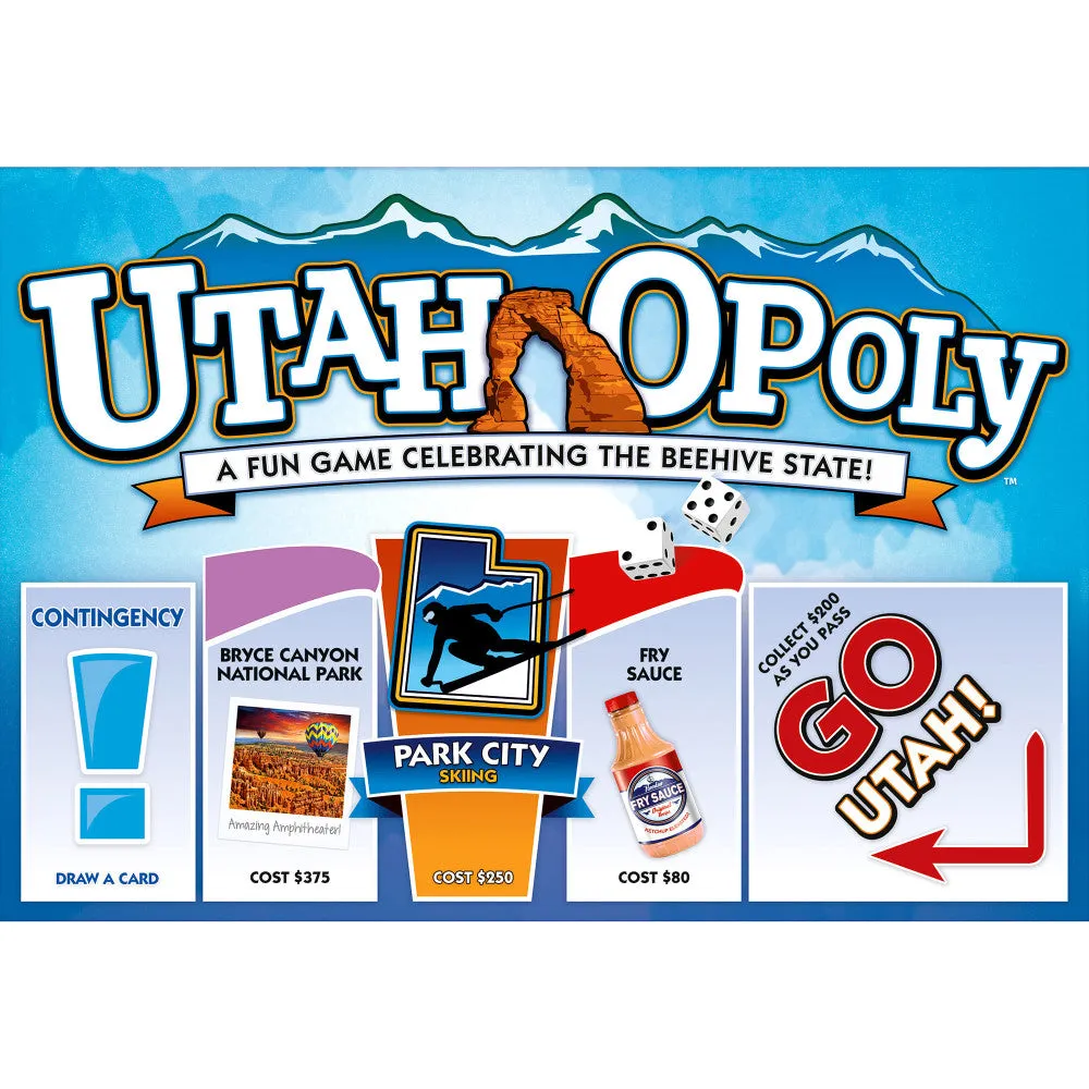 Utah-Opoly State Adventure Board Game, Family Fun, Ages 8 