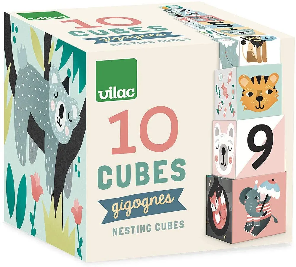 Vilac-8501-Carlslund-Animals-nesting-cubes Wise - Kids Toys